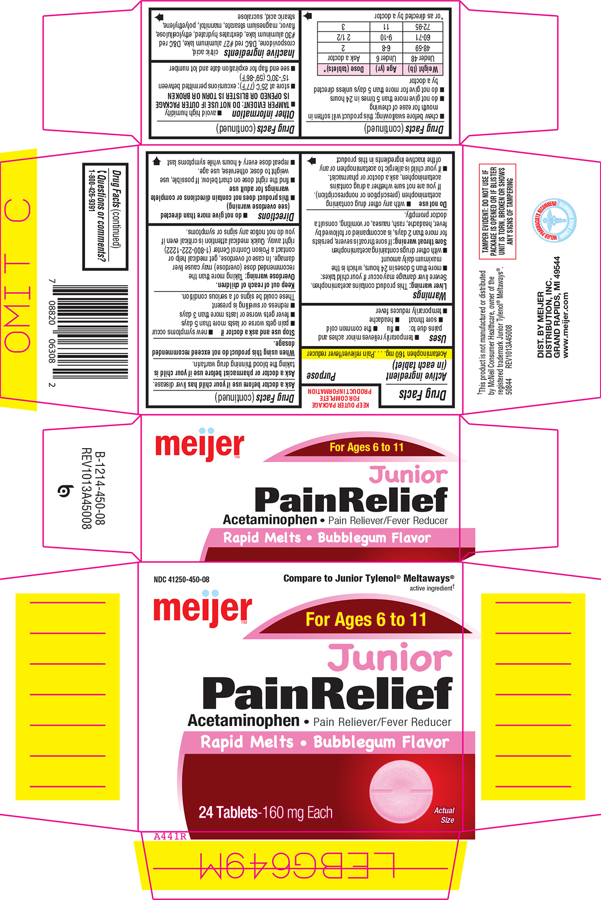 Pain Relief Junior | Acetaminophen Tablet, Chewable while Breastfeeding