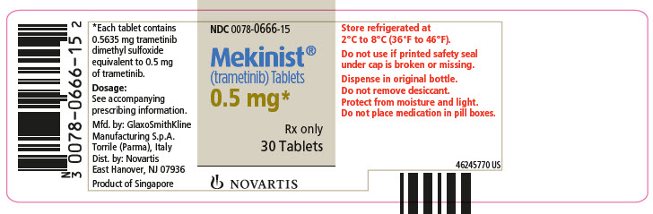 PRINCIPAL DISPLAY PANEL
							NDC 0078-0666-15
							Mekinist® (trametinib) Tablets
							0.5 mg*
							Rx only
							30 Tablets
							NOVARTIS