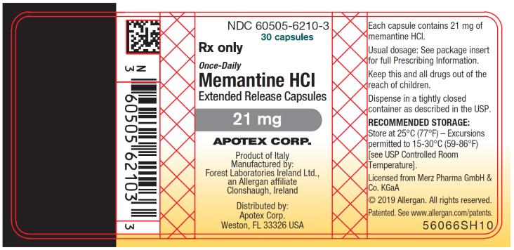 PRINCIPAL DISPLAY PANEL
NDC 60505-6210-3
30 capsules
Rx Only
Once-Daily
Memantine HCI 
Extended Release Capsules
21 mg
