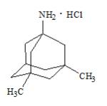 The following structural formula for Memantine hydrochloride tablets are an orally active NMDA receptor antagonist.  The chemical name for memantine hydrochloride is 1-amino-3,5-dimethyladamantane hydrochloride.