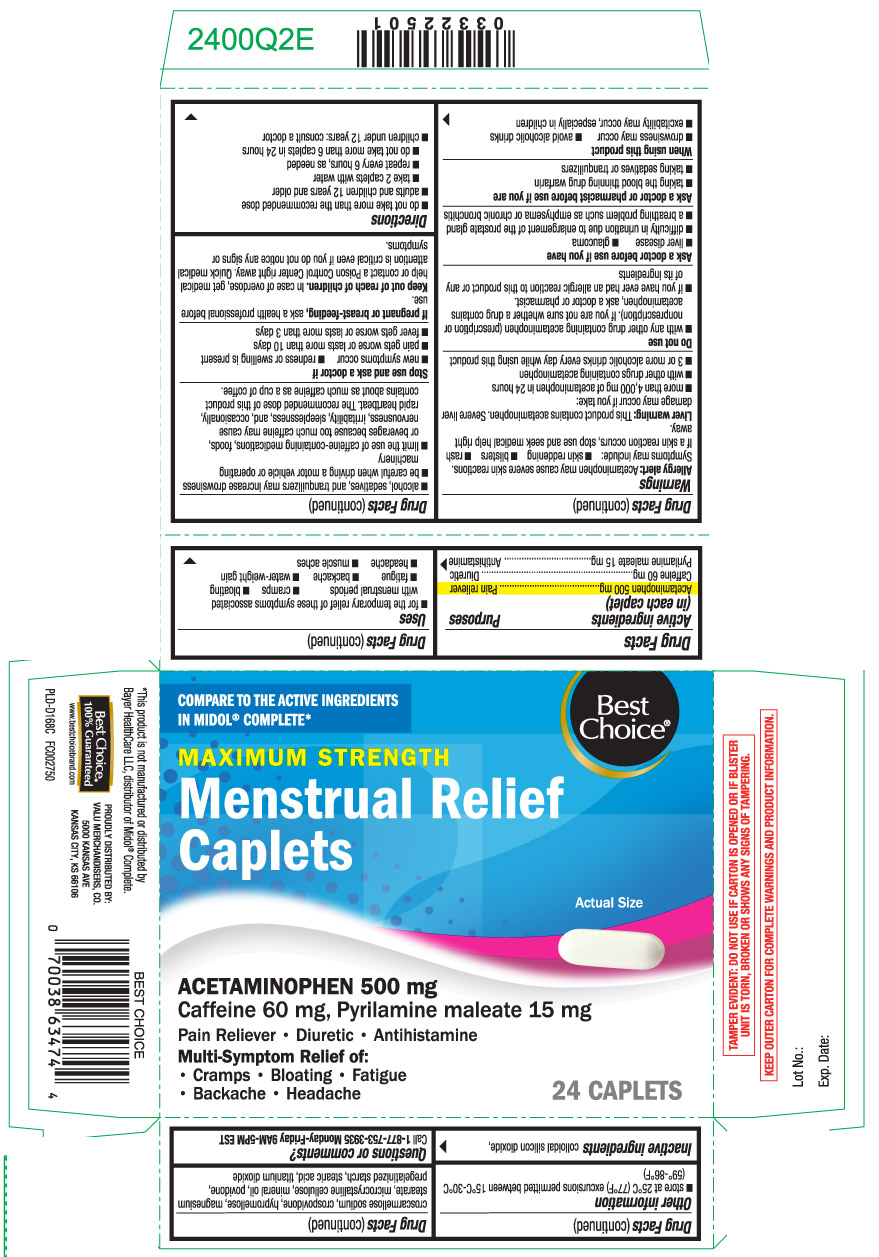 Acetaminophen 500mg, Caffeine 60 mg, Pyrilamine maleate 15 mg