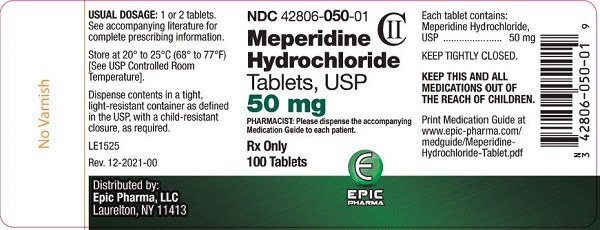 L:\Labeling Department\AANDA Products\Meperidine HCl Tablets_50_100mg-040331-Epic\Docs for Submission\SPL\Version 20\50mg-100ct.JPG