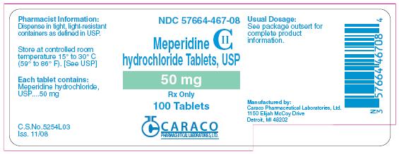Meperidine hydrochloride-50 mg-100 Tablets