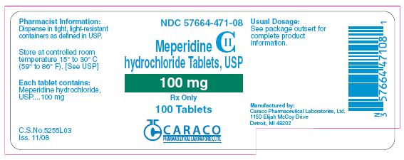 Meperidine hydrochloride-100 mg-100 Tablets