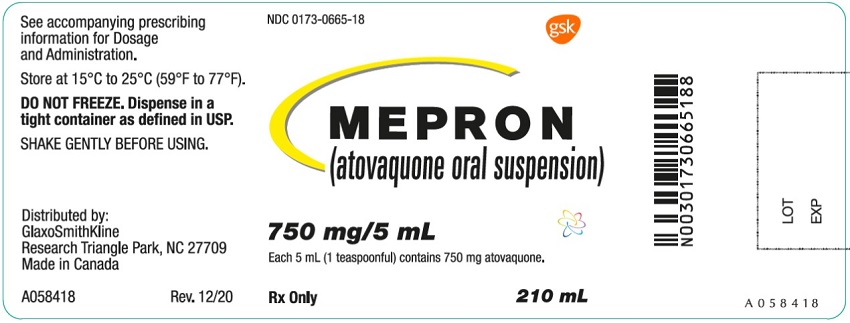 Mepron 750 mL label