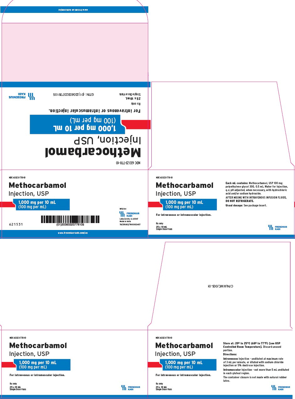 PACKAGE LABEL-PRINCIPAL DISPLAY- Methocarbamol 10 mL Single Dose Vial Carton Panel