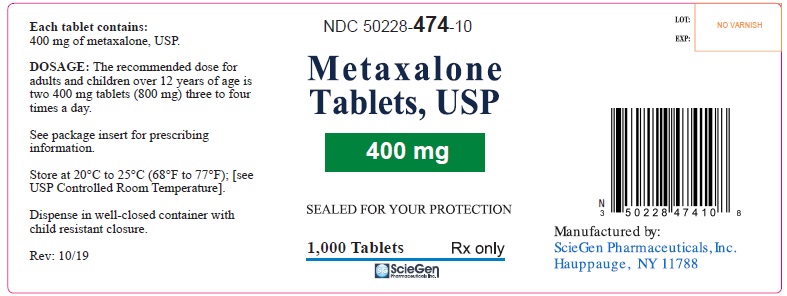 Metaxalone Tablets 400 mg - 1000 Tablets