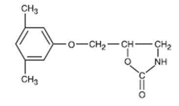 The structural formula for metaxalone