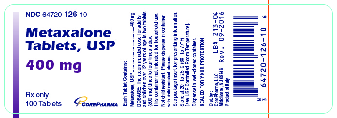 Metaxalone Tablets, USP - NDC 64720-126-10