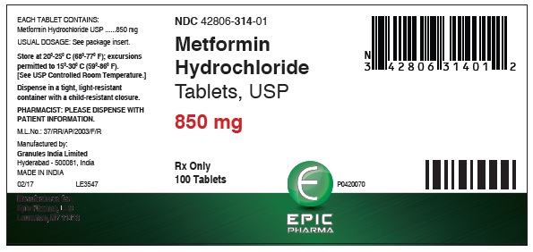 Metformin 850 mg 500ct