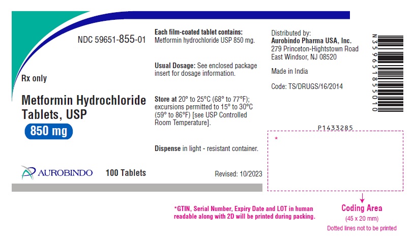 PACKAGE LABEL-PRINCIPAL DISPLAY PANEL - 850 mg (100 Tablets Bottle)