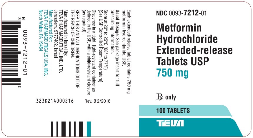 Metformin Hydrochloride Extended-Release Tablets USP 750 mg Label