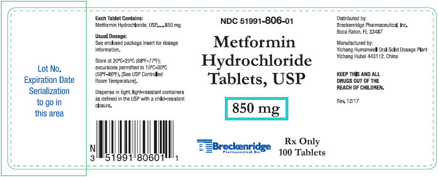 PRINCIPAL DISPLAY PANEL - 850 mg Tablet Bottle Label