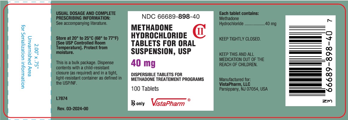 Methadone Hydrochloride Tablets for Oral Suspension, USP - 40 mg - Bottle Label