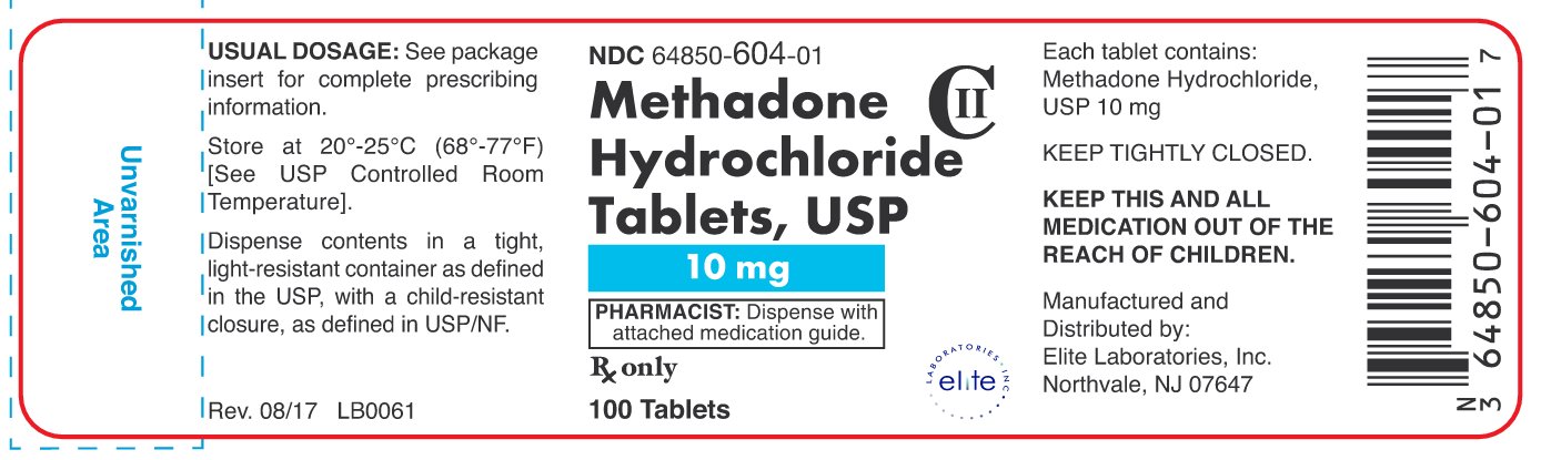 Methadone HCl 10 mg Container Label