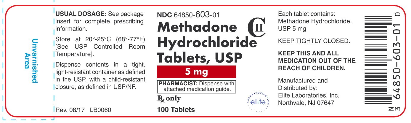 Methadone HCl 5 mg Container Label