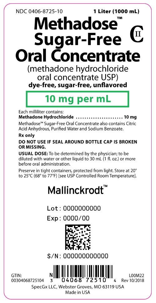 Methadose™ Sugar-Free Oral Concentrate 1 Liter Bottle Label