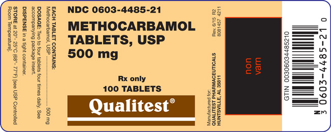 This is an image of the Methocarbamol Tablets, USP 500mg 100ct label.