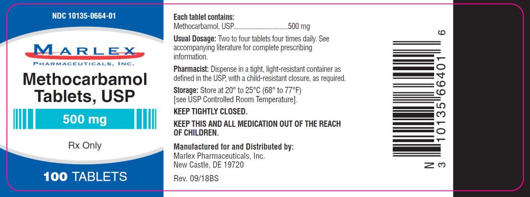 PRINCIPAL DISPLAY PANEL
NDC 10135-0664-01
Methocarbamol 
Tablets, USP
500 mg
Rx Only
100 Tablets
