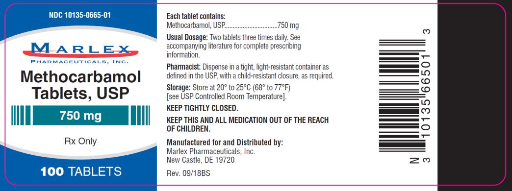 PRINCIPAL DISPLAY PANEL
NDC 10135-0665-01
Methocarbamol 
Tablets, USP
750 mg
Rx Only
100 Tablets
