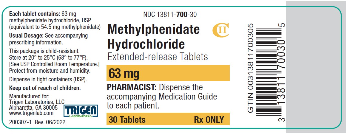 Methylphenidate 63 mg 30ct BL 200307-1 Rev. 062022