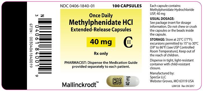 PRINCIPAL DISPLAY PANEL 40 mg Label