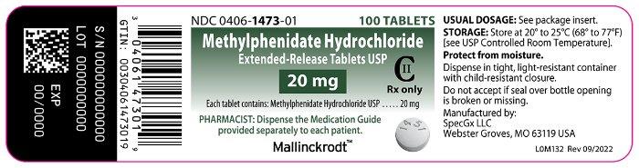 Methylphenidate Hydrochloride ER Tablet USP (20 mg bottle of 100)