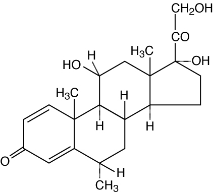 This is an image of the structural formula of methylprednisolone.