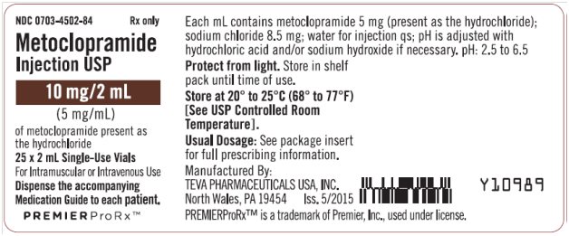 Metoclopramide Injection USP 5 mg/mL, 25 x 2 mL Single-Use Vial Tray Label