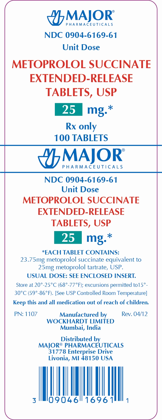 METOPROLOL SUCCINATE EXTENDED-RELEASE TABLETS, USP 25MG