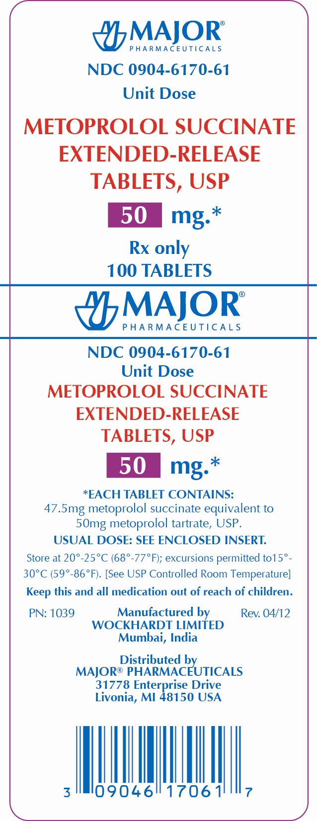 METOPROLOL SUCCINATE EXTENDED-RELEASE TABLETS, USP 50MG
