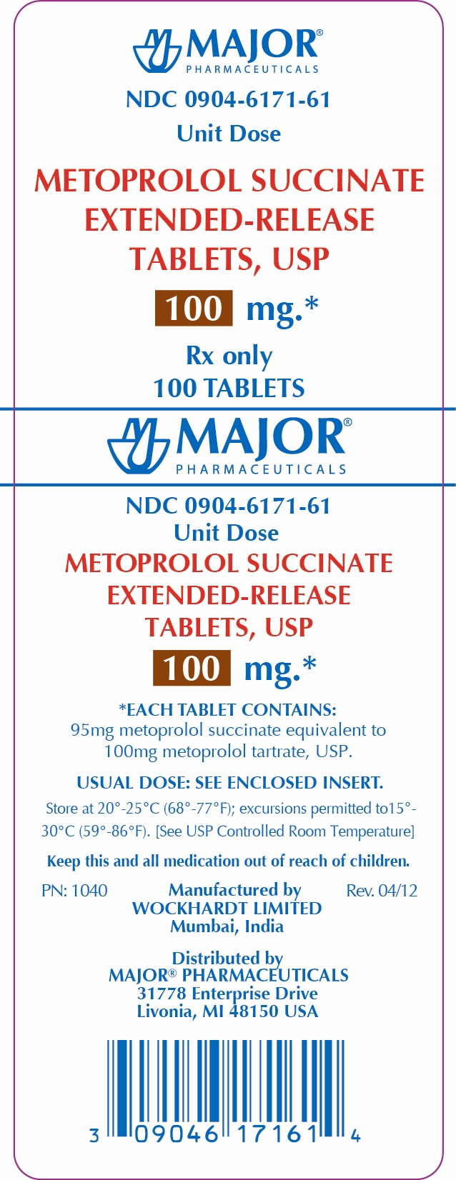 METOPROLOL SUCCINATE EXTENDED-RELEASE TABLETS, USP 100MG