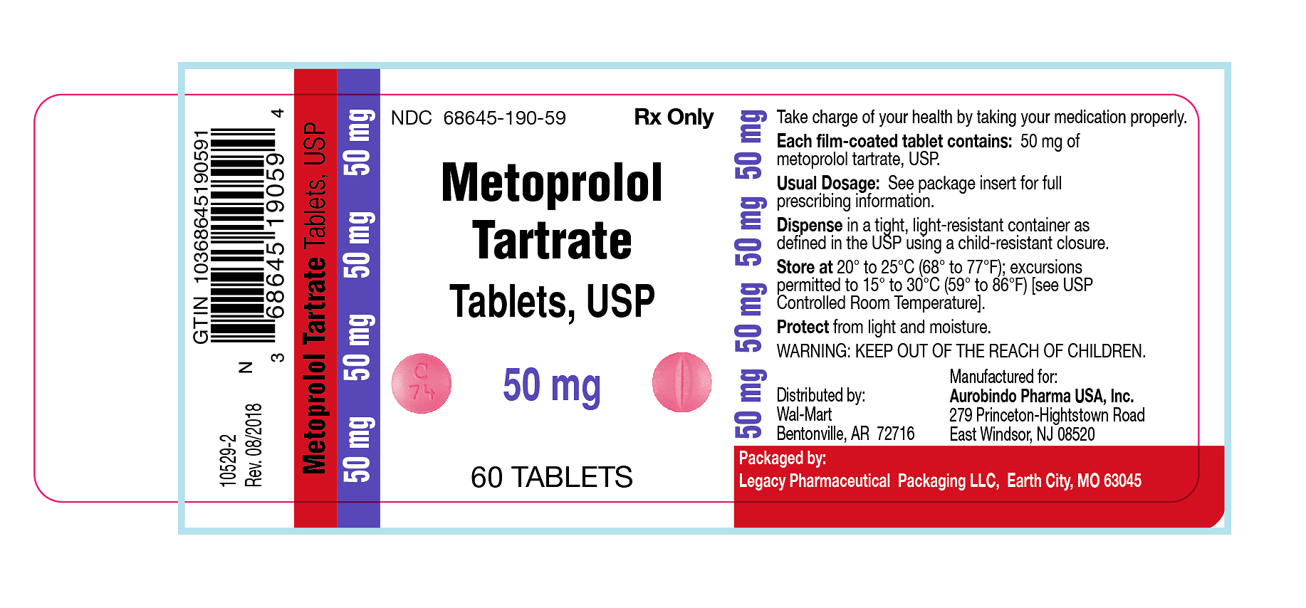 Metoprolol Tartrate Tablets, USP 50 mg