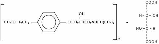 stuctural formula of metoprolol tartrate