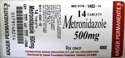 Metronidazole Tablets USP, 500 mg 14s Label
