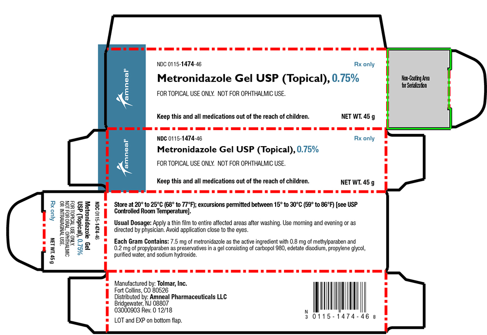 Mitronidazole Gel USP (Topical), 0.75% 45g Carton