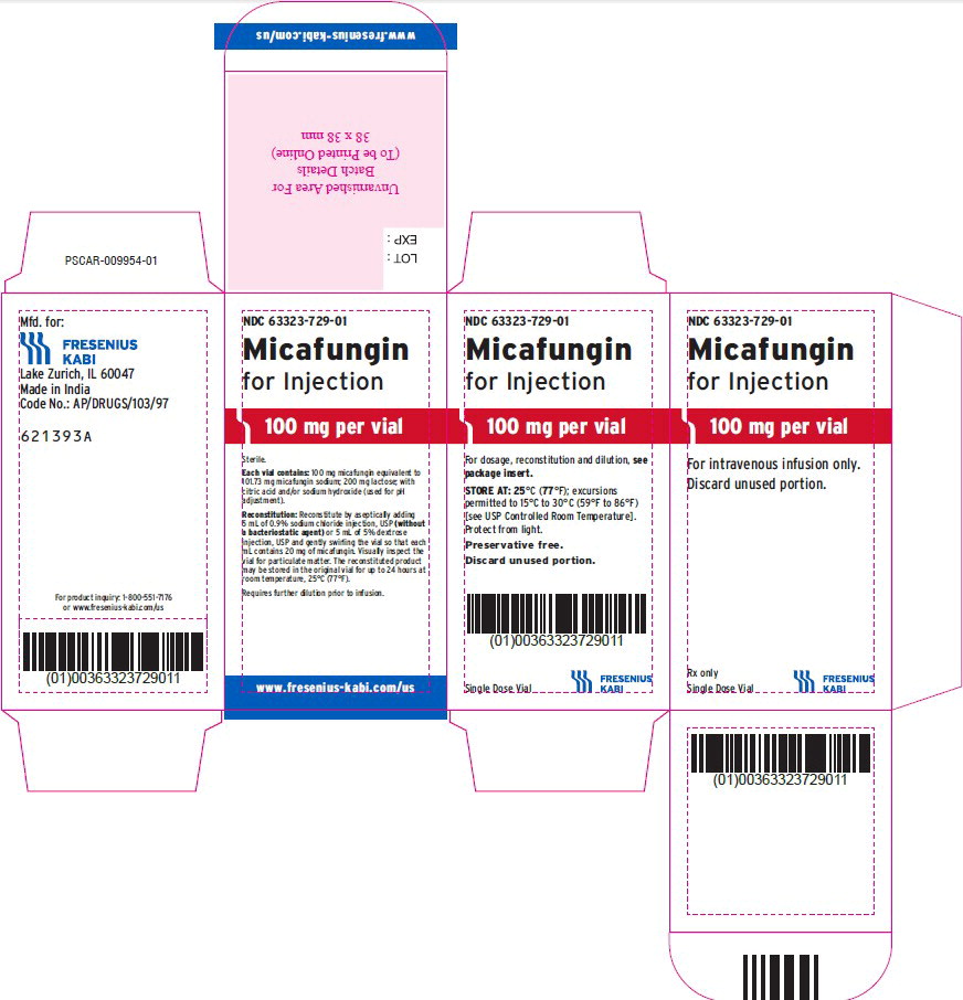 Principal Display Panel – Micafungin for Injection 100 mg – Individual Carton
