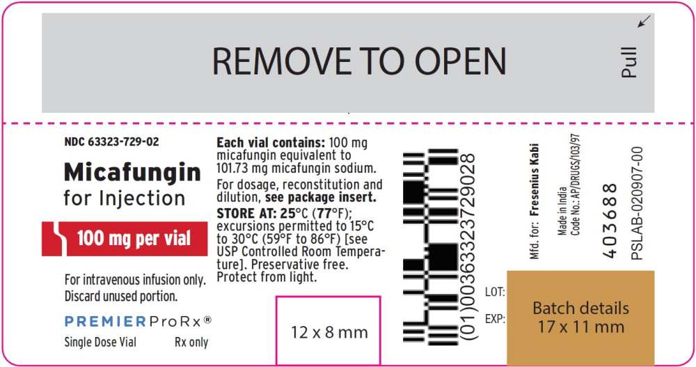 Principal Display Panel – Micafungin for Injection 50 mg – Vial Label
