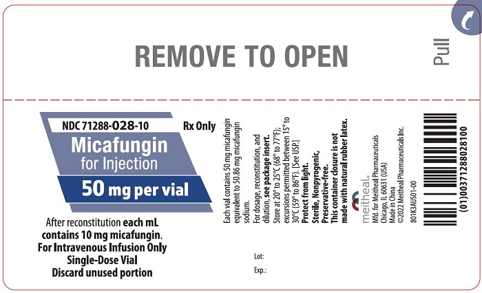 PRINCIPAL DISPLAY PANEL – Micafungin for Injection, 50 mg Container Label