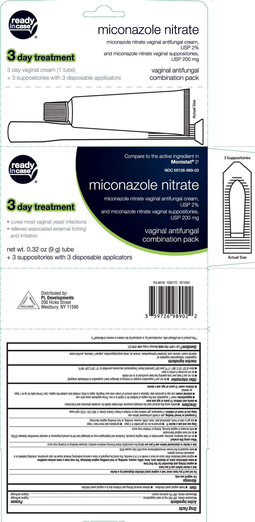 Miconazole nitrate, USP 200 mg (in each suppository Miconazole nitrate, USP 2% (external cream)