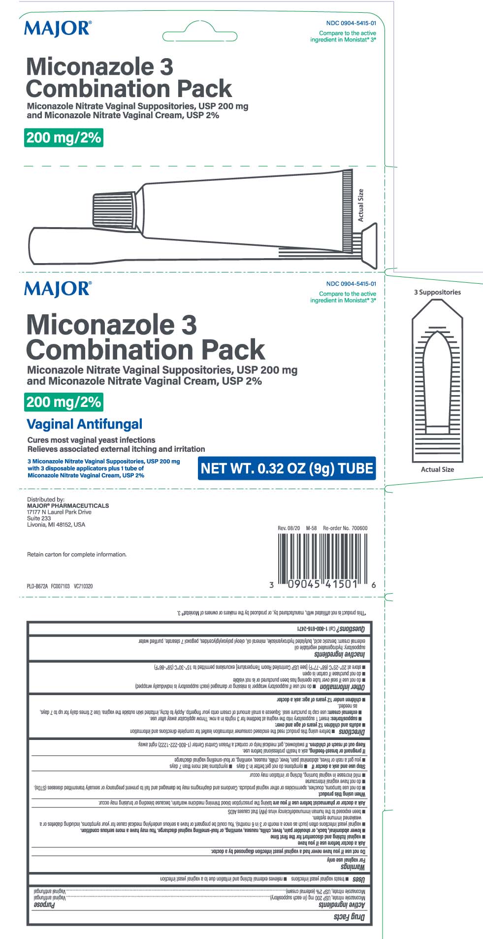 Miconazole nitrate, USP 200 mg (in each suppository) Miconazole nitrate, USP 2% (external Cream