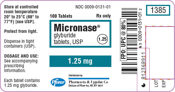 PRINCIPAL DISPLAY PANEL - 1.25 mg 100 Tablet Label