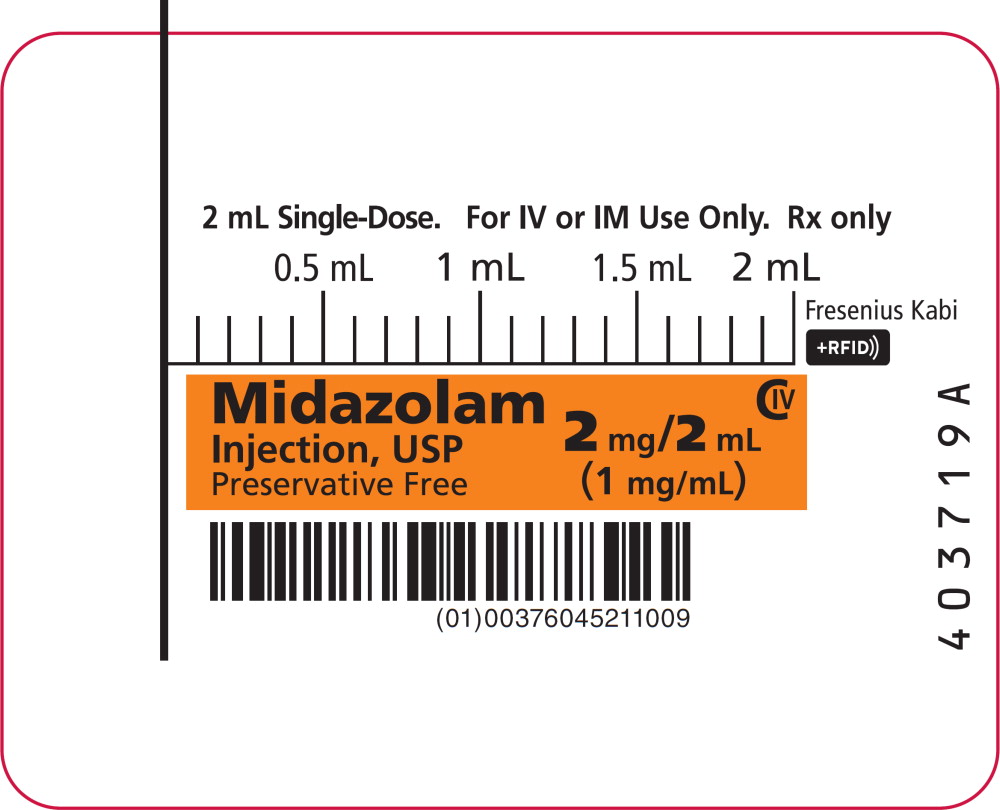 PACKAGE LABEL – PRINCIPAL DISPLAY – Midazolam 2 mL Syringe Label
