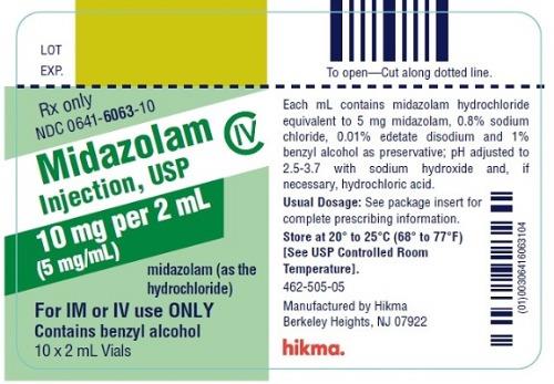 Midazolam Injection, USP CIV 50 mg/10 mL (5 mg/mL) 10 x 10 mL Vials