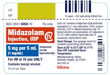 Midazolam Injection, USP CIV 10 mg/10 mL (1 mg/mL) 10 mL Vial