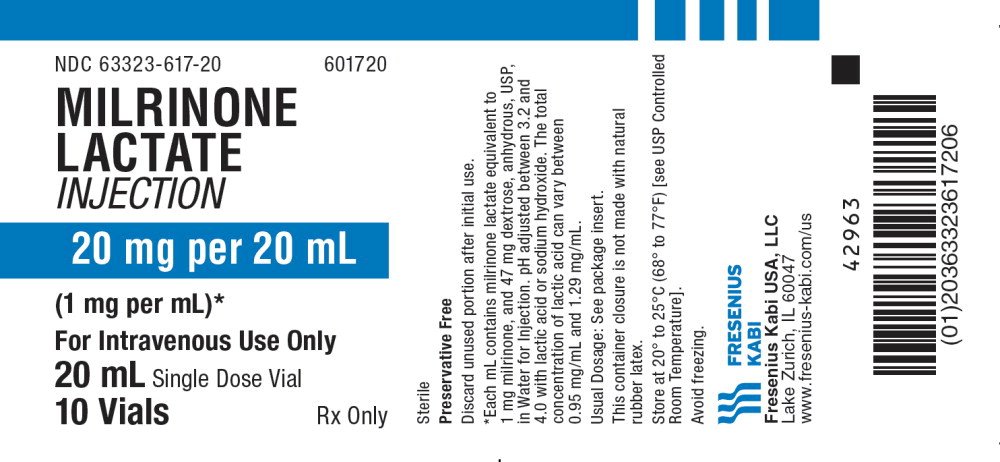 PACKAGE LABEL - PRINCIPAL DISPLAY - Milrinone Lactate 20 mL Tray Label
