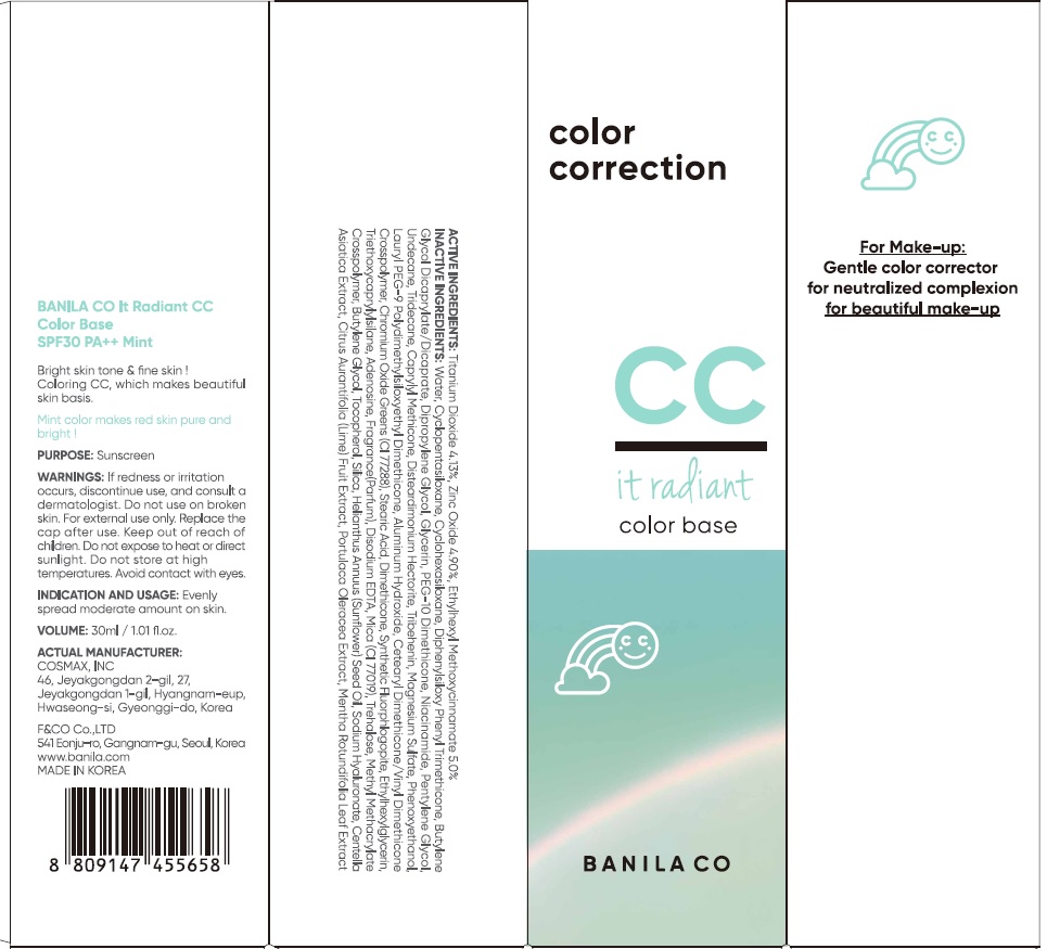 It Radiant Cc Color Base Mint | Titanium Dioxide, Zinc Oxide, Octinoxate Cream Breastfeeding