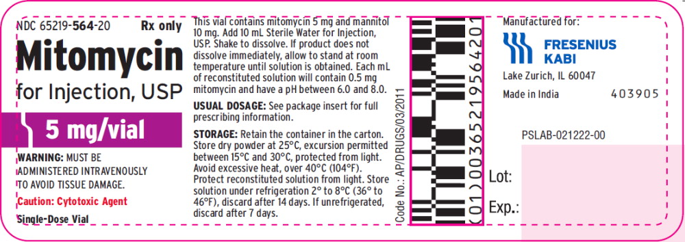 Principal Display Panel – Mitomycin for Injection, USP 5 mg/vial – Vial Label
