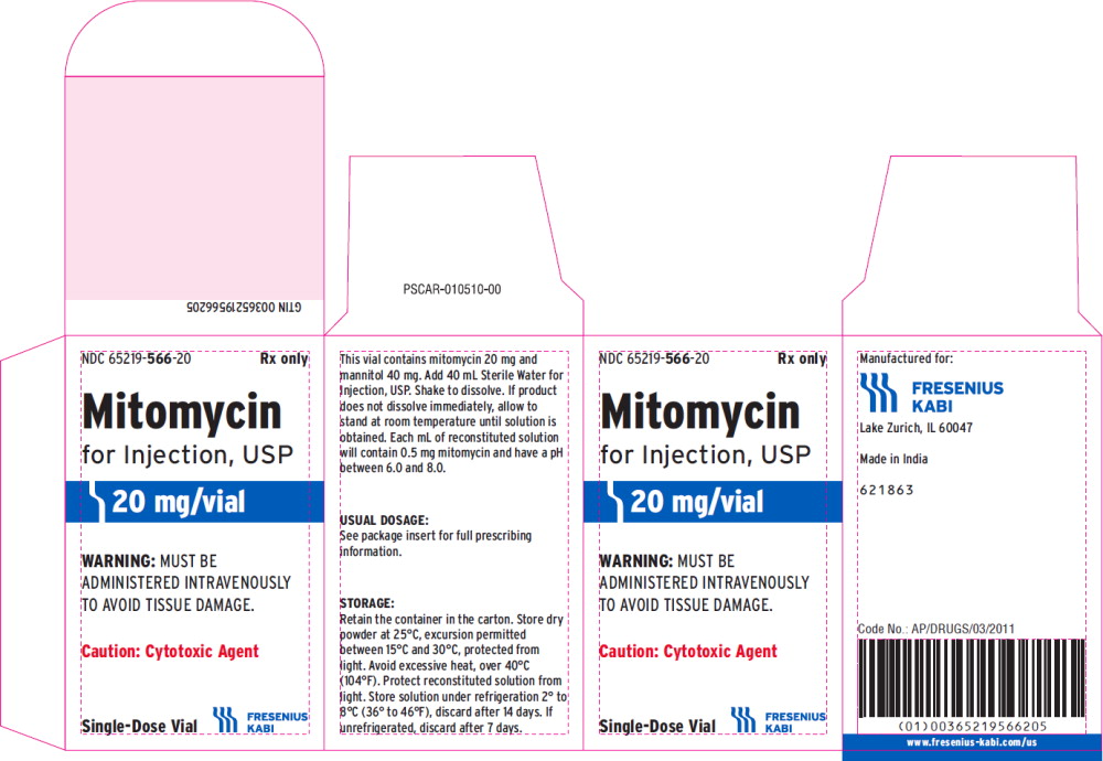 Principal Display Panel – Mitomycin for Injection, USP 20 mg/vial – Carton
