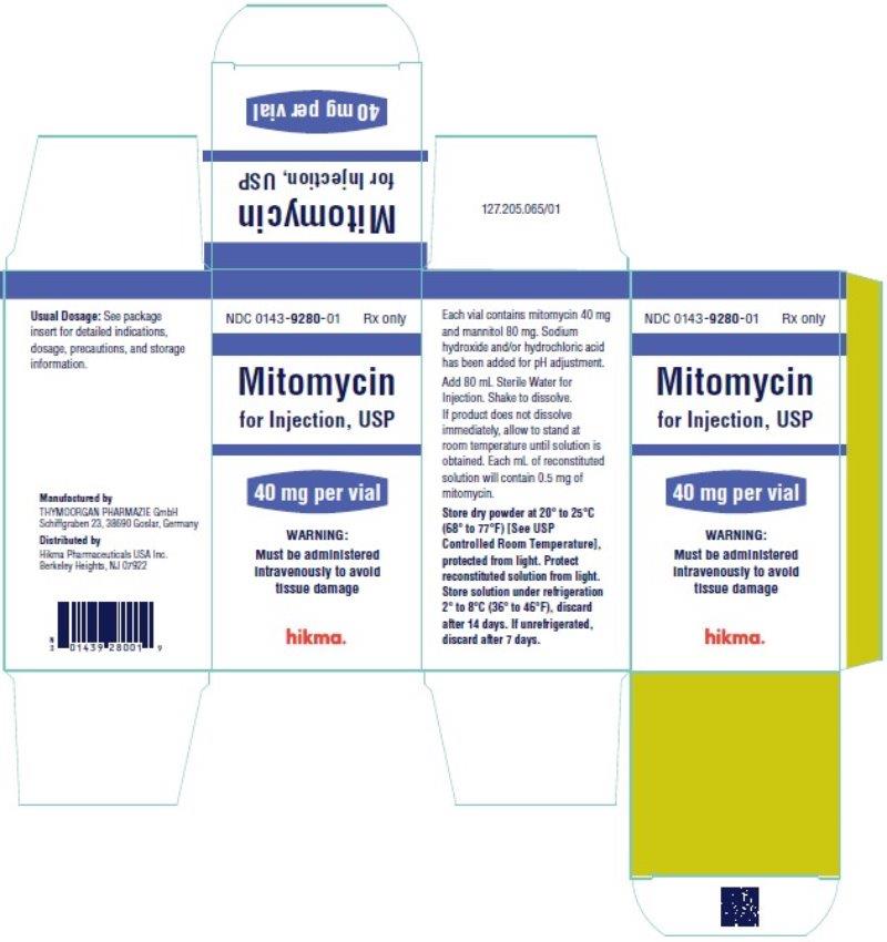 Mitomycin for Injection 40 mg/vial Carton Label